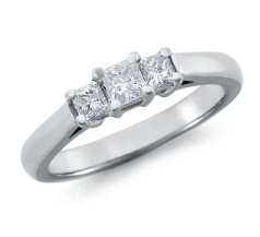 Three-Stone Princess-Cut Engagement Rings