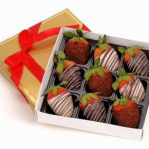 Romantic Decadent Chocolate Strawberries Gift Box