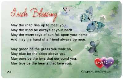 You can give this Irish Blessing wallet card to a friend ...