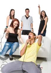 Karaoke buddy date with friends lowers pressure