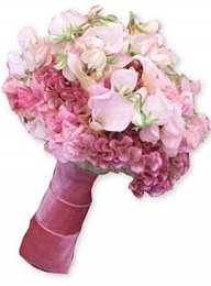 Pink hand-tied wedding bouquet