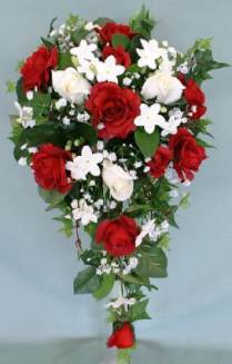 Red and white wedding flowers