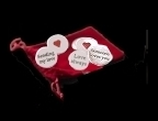 5 HEART Love Tokens and Pouch