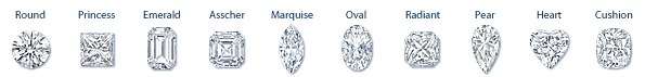 Diamond shapes - for engagement rings.