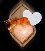 Frecked pink carved heart