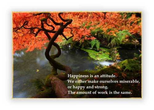 Happiness is an attitude.
