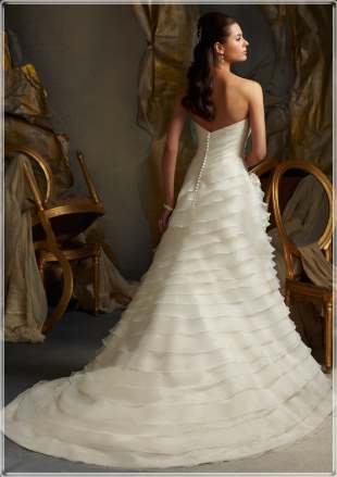 Organza bridal gown back