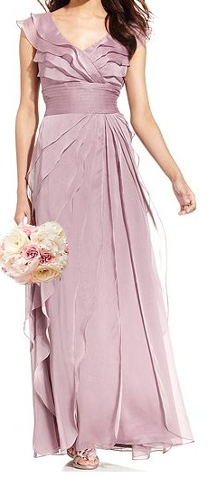 Gorgeous pink tiered bridesmaid dress