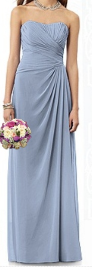 Full length strapless lux chiffon bridesmaid dress