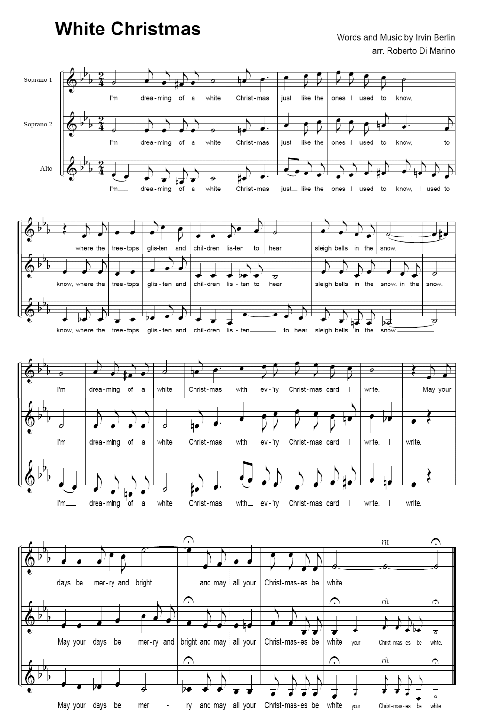 free printable christmas sheet music with lyrics