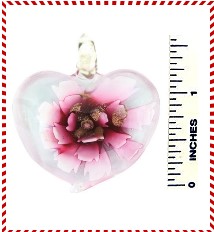 Glass Heart Pendant Size