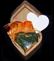 Dark green carved heart