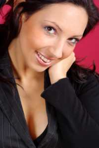 Flirting - look, head dipped and cheek touched