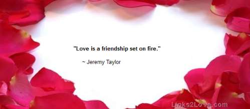 Love is friendship set on fire...