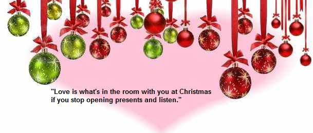 Love is what's in the room with you at Christmas if you stop opening presents and listen