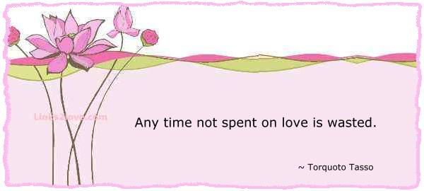 Any time not spent on love is wasted.
