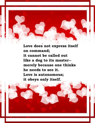 Love obeys only itself