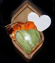 Light green carved heart
