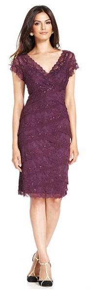 Bridesmaid dresses in plum - short length