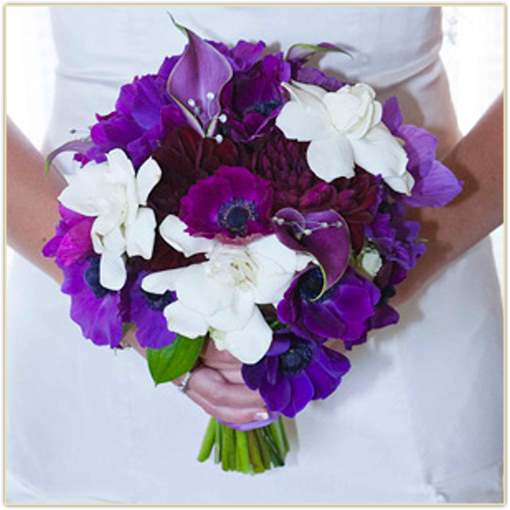 Brides Lavender, Blue and White Bouquets Wedding Photos Lavender ...